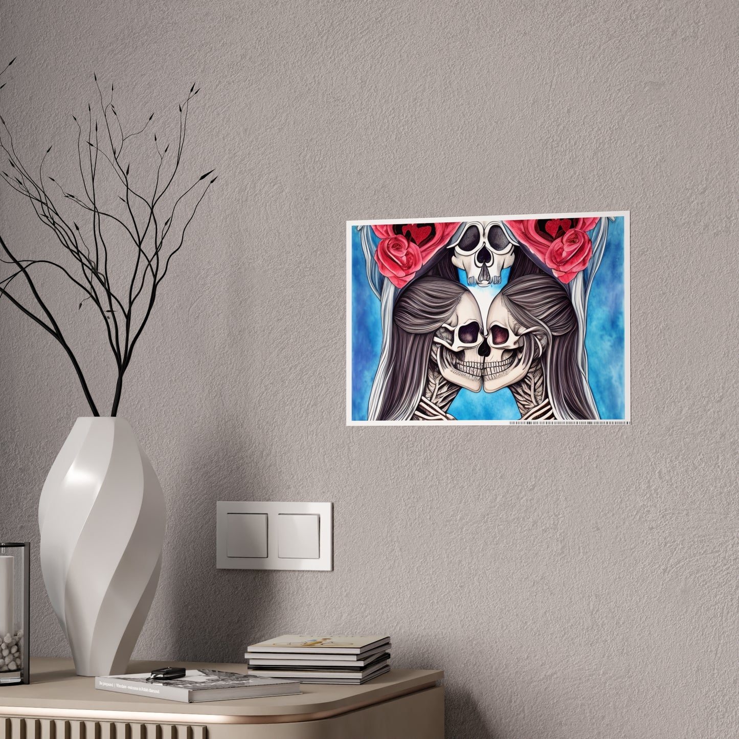 Love Shows No Time Boundaries Skulls, Loewenkind Creations Gloss Posters