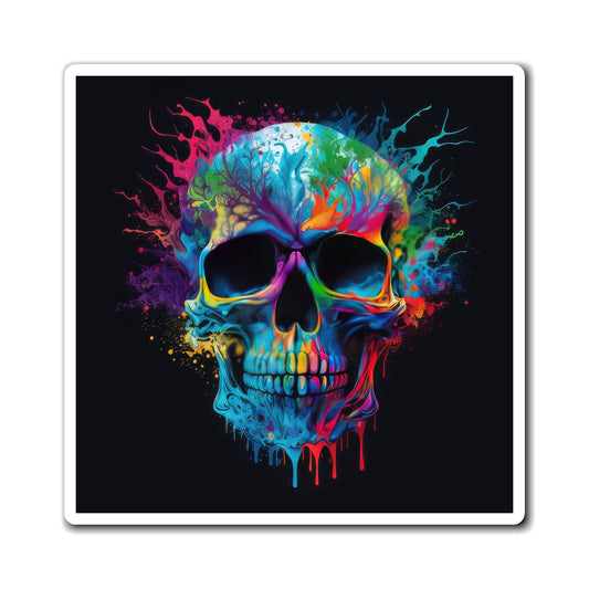 Bold And Beautiful Tie Dye Skulls, Style 3 Magnets