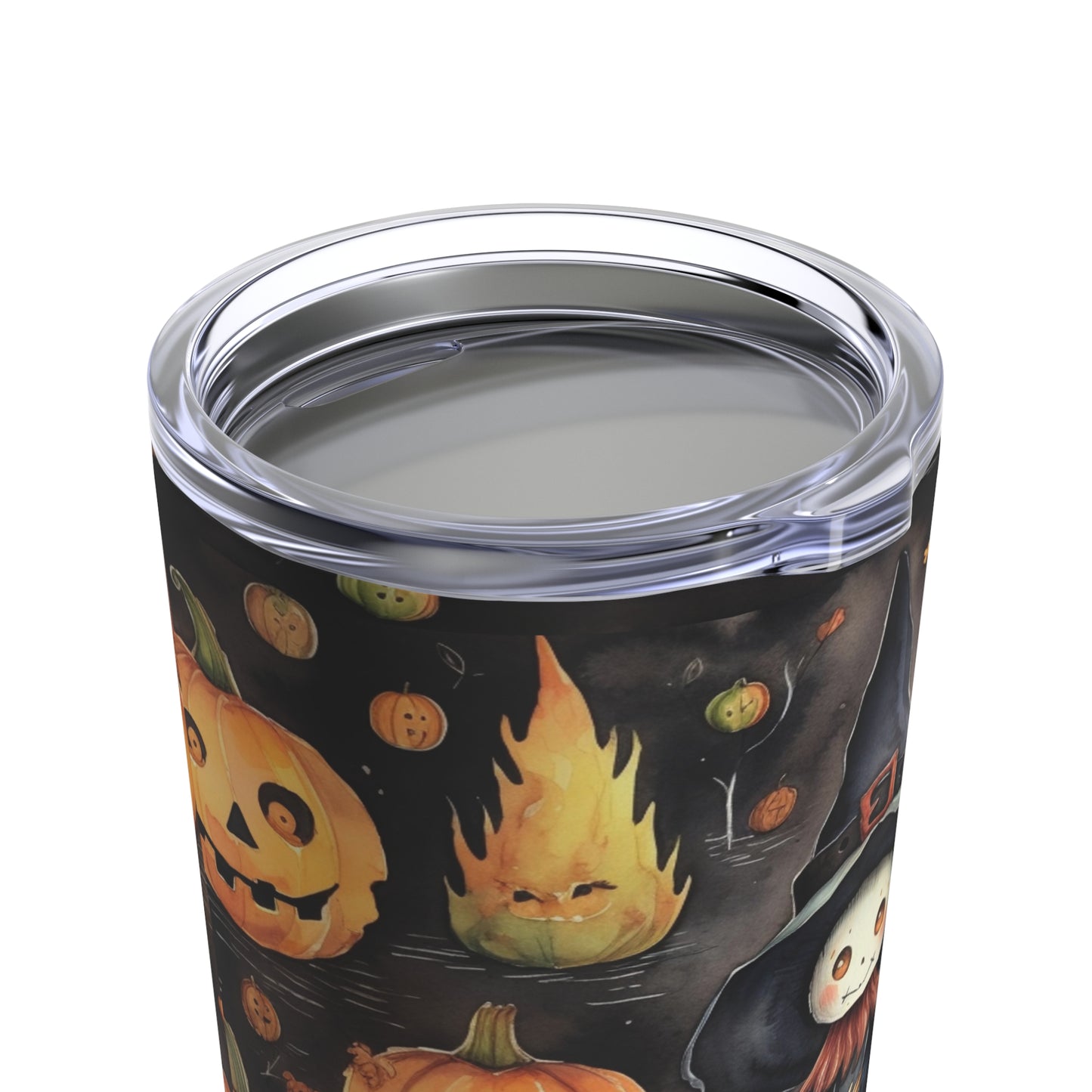 Large Pumkin Halloween Patch With Ghoul Chic/Girl In Black Hat And Dress By giraffecreativestudio Tumbler 20oz