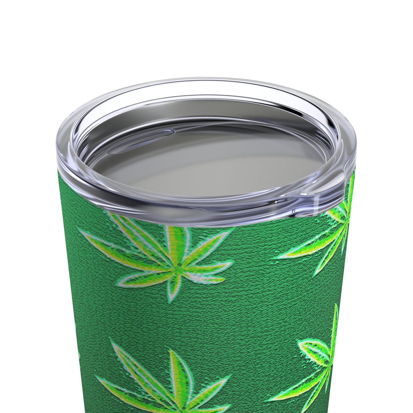 Green Marijuana Elegantly Designed Leaves With Textured Background 420 Weed Tumbler 20oz