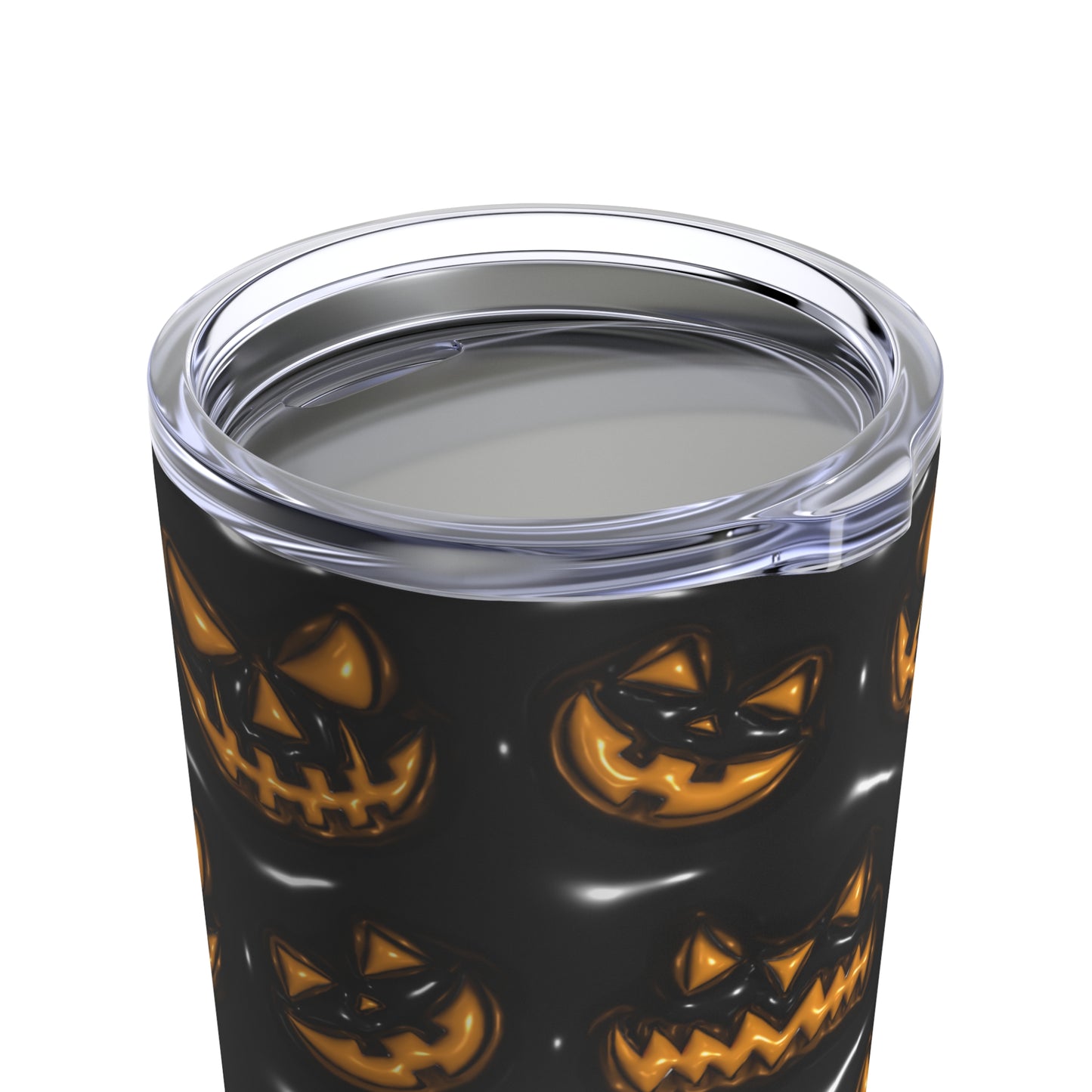 Orange Scary Halloween Faces With Black Background 3-D Puffy Halloween by Mulew Art Tumbler 20oz