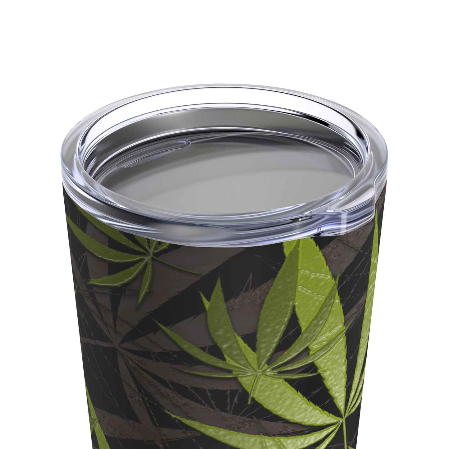 Green With Black Background Marijuana Elegantly Designed 420 Weed Tumbler 20oz