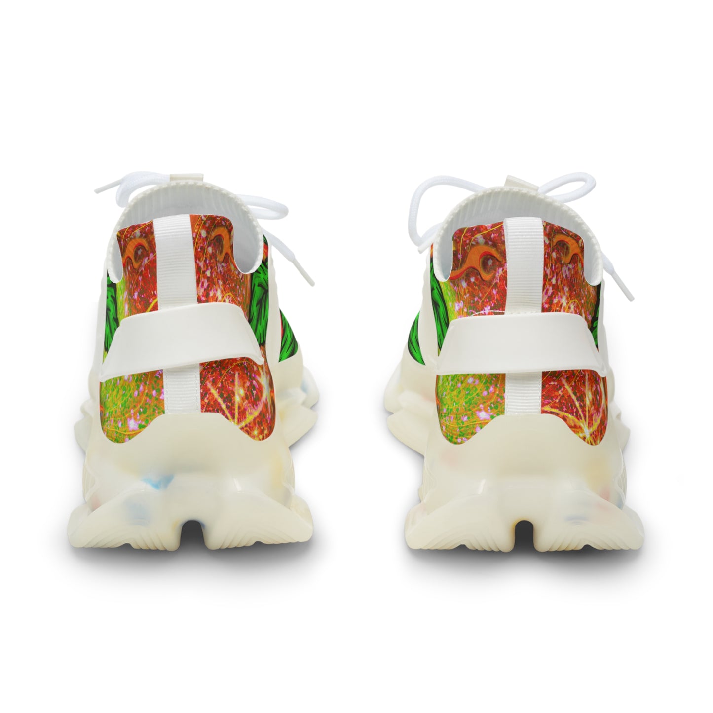 Beautifully Designed Orange, Yellow And Green Marijuana Leave Men's Mesh Sneakers