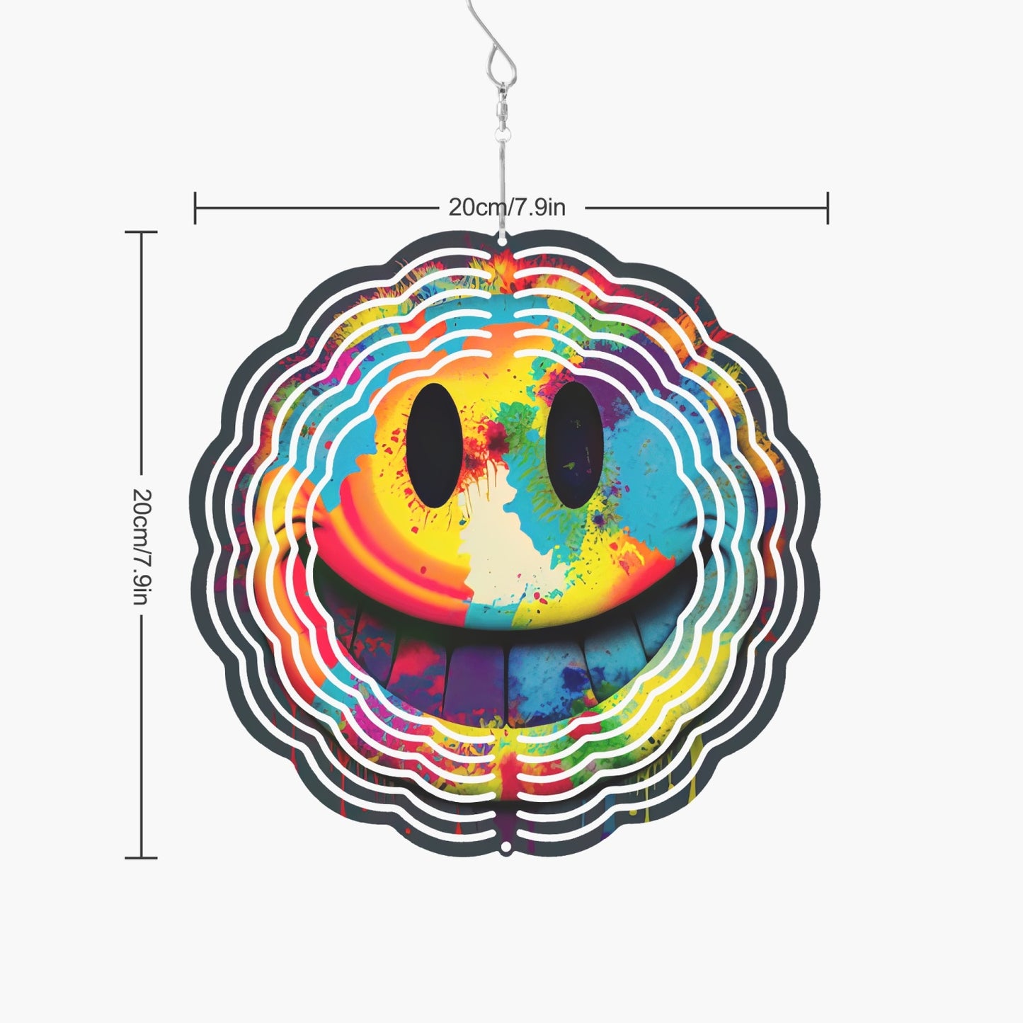 Tie Dye Happy Face Wind Spinner
