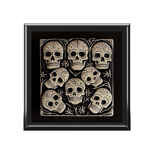 Black And Silver Gothic Skulls Jewelry Box Jewelry Box
