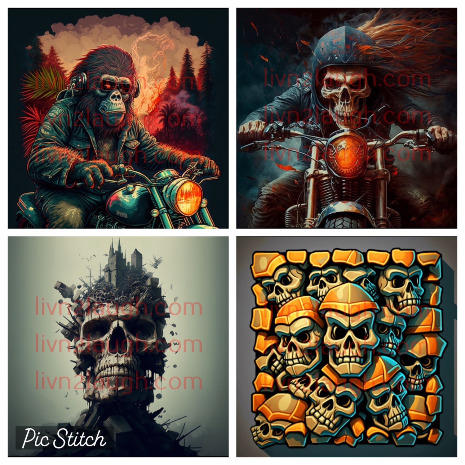 Livn2laugh's Skulls & Bikers