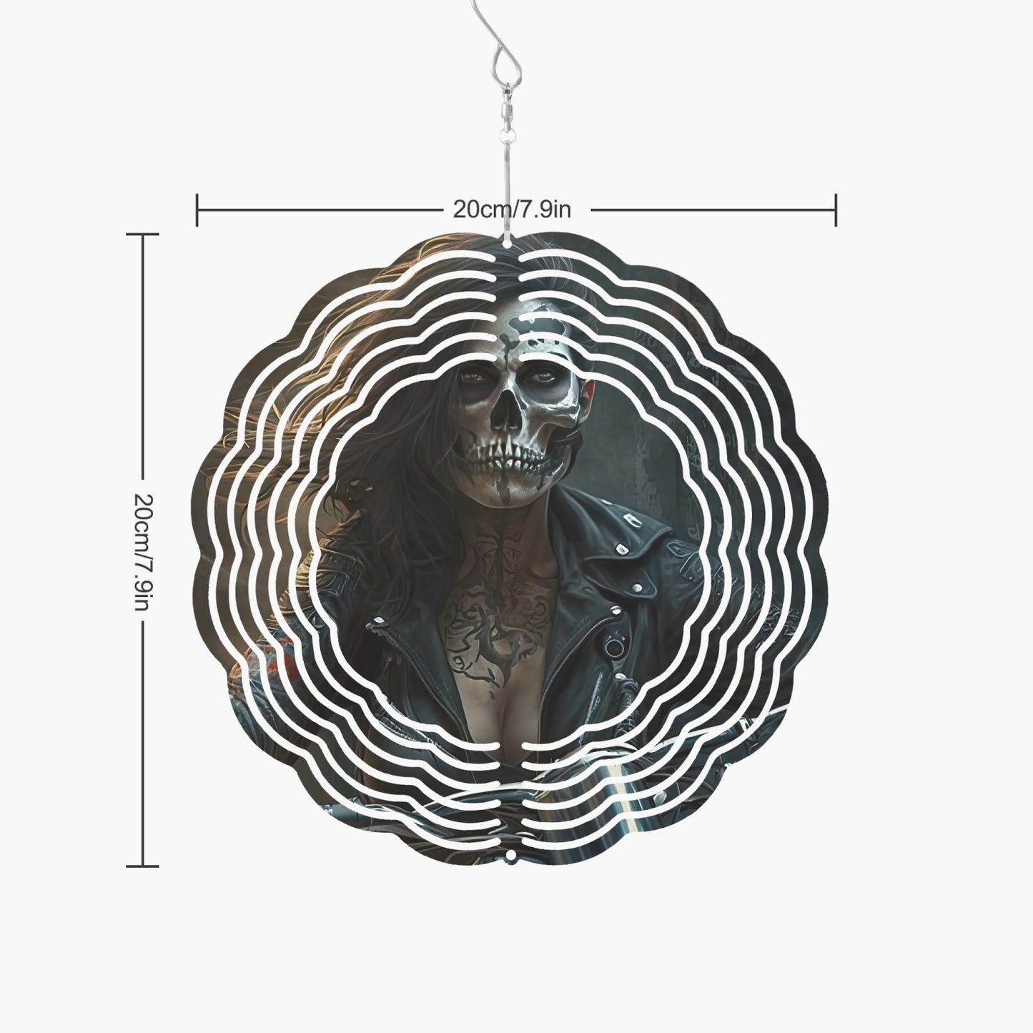 Skull Faced Biker Chic Wind Spinner