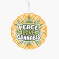 Love Peace Cannabis Yellow And Green Wind Spinner