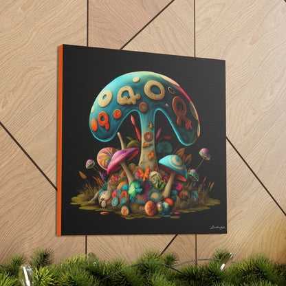 Beautiful Mushroom Colorful Uniquely Detailed Canvas Gallery Wraps