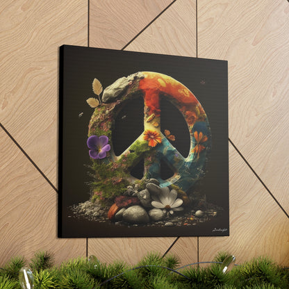 Beautiful Forest Round Peace Sign  8 Canvas Gallery Wraps