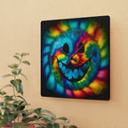 Happy Tie Dye Face Style 2 Wall Clock