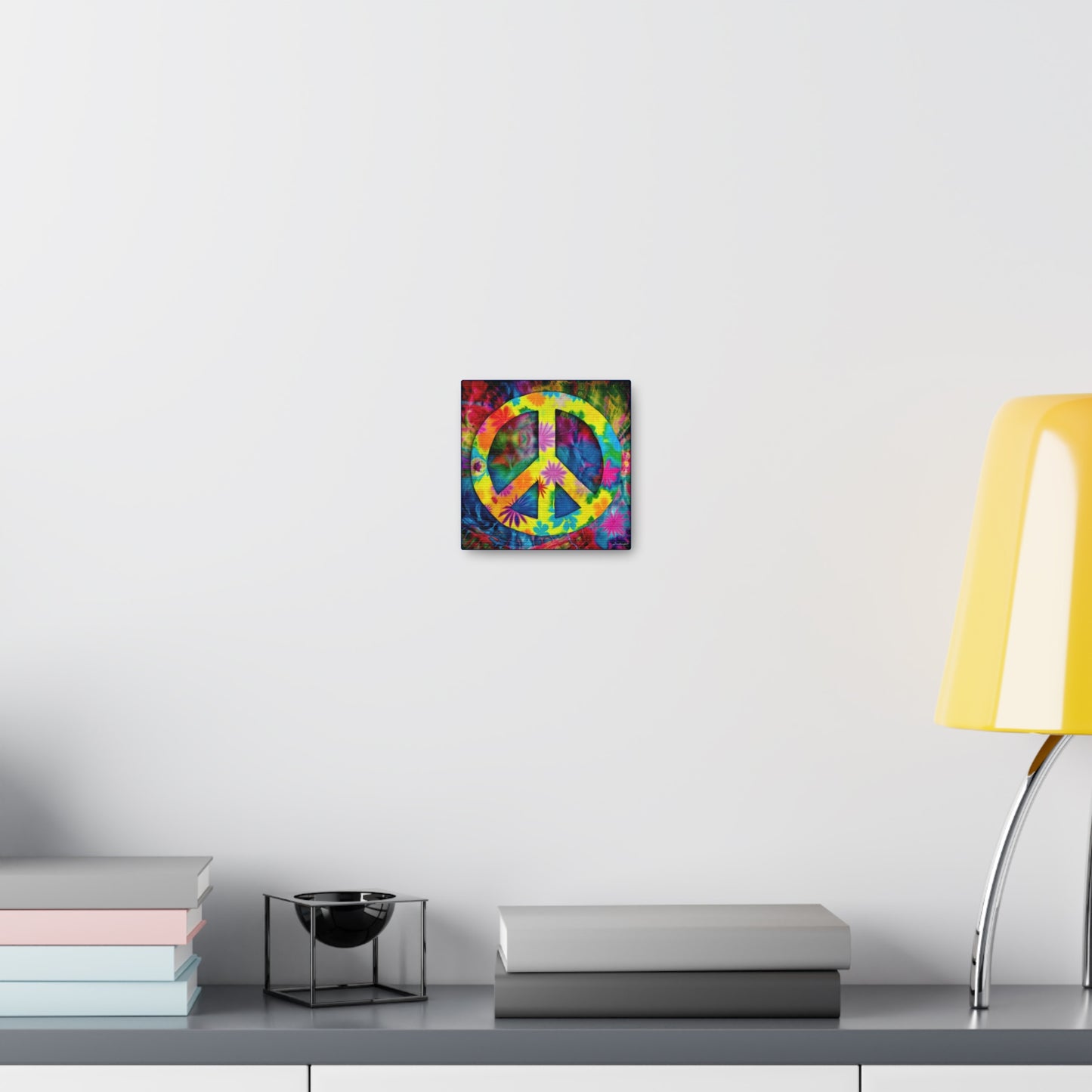 Coolio Tie Dye Hippie Peace Sign 3 Canvas Gallery Wraps