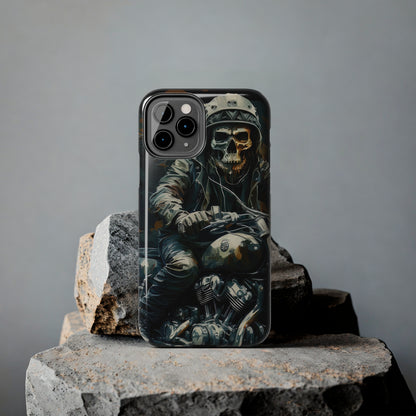 Skull Motorcycle Rider, Ready to Tear Up Road On Beautiful Bike Tough Phone Cases