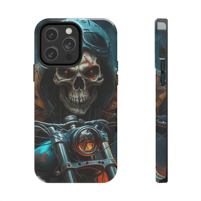 Skull Motorcycle Rider, Ready to Tear Up Road On Beautiful Bike 4 Tough Phone Cases