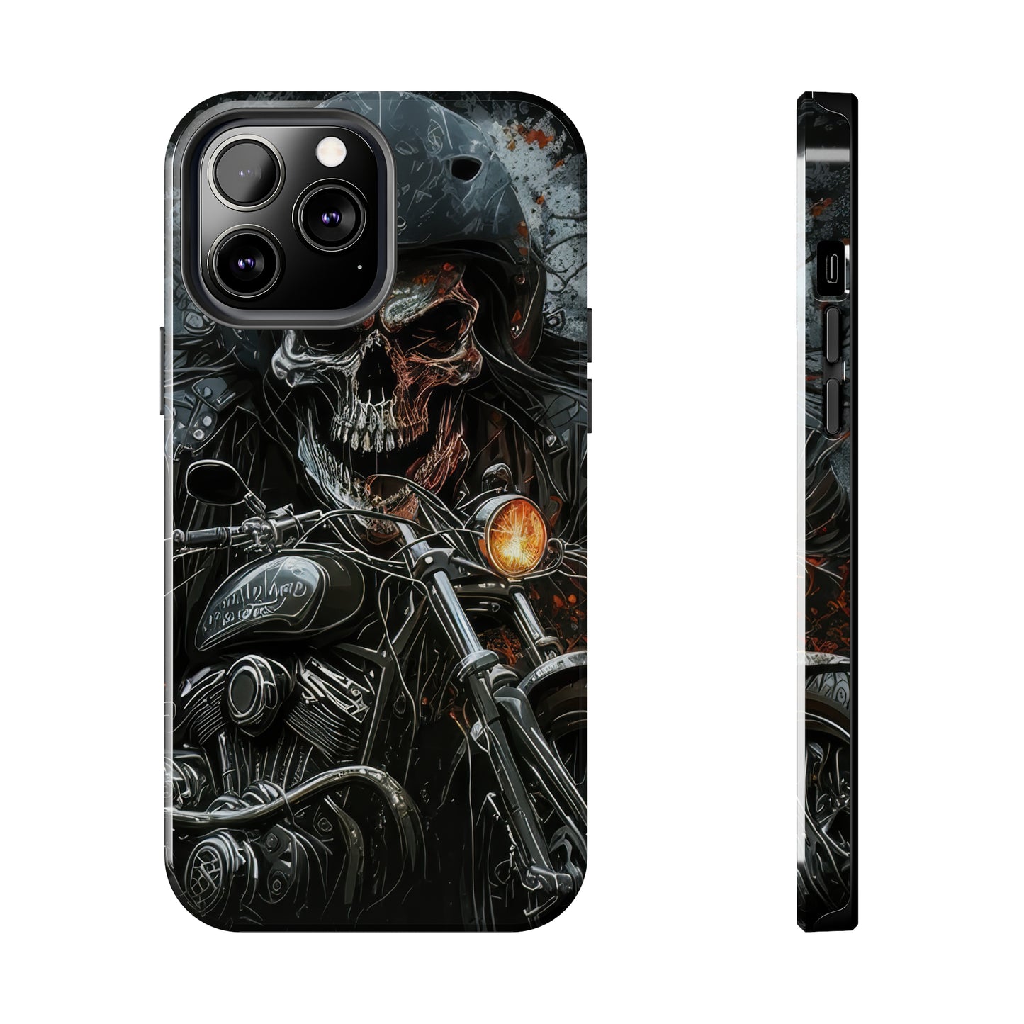 Skull Motorcycle Rider, Ready to Tear Up Road On Beautiful Bike 6 Tough Phone Cases