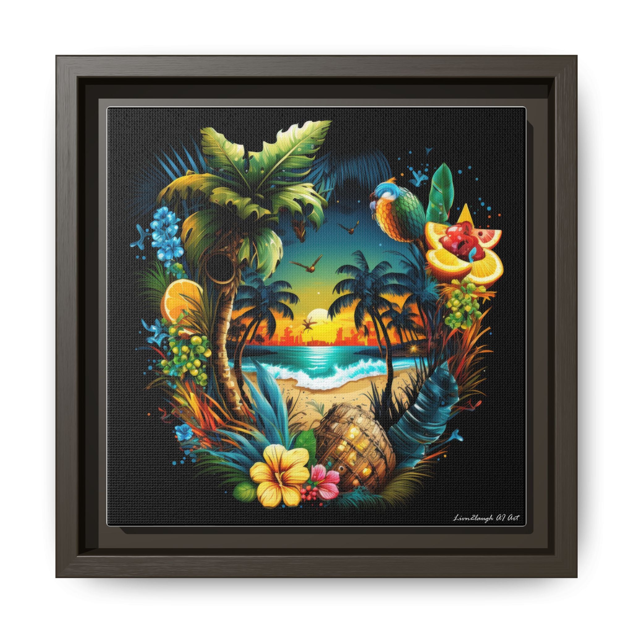 Island Rhythm at Dusk, Art Print — Colorful Modern Wall Canvas