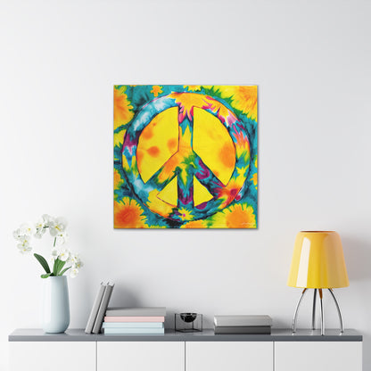 Coolio Tie Dye Hippie Peace Sign 10 Canvas Gallery Wraps