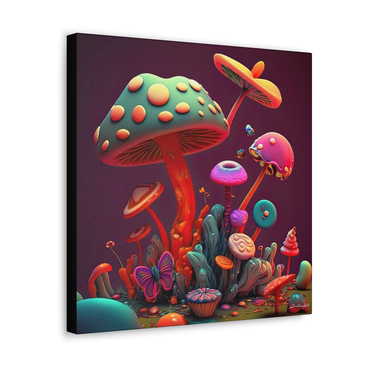 Beautiful Mushroom Luminating Colorful Bliss 2 Canvas Gallery Wraps