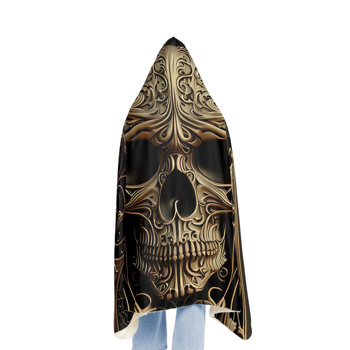 Dirty Silver Skull With Detailed Chrome And Black Background Snuggle Blanket
