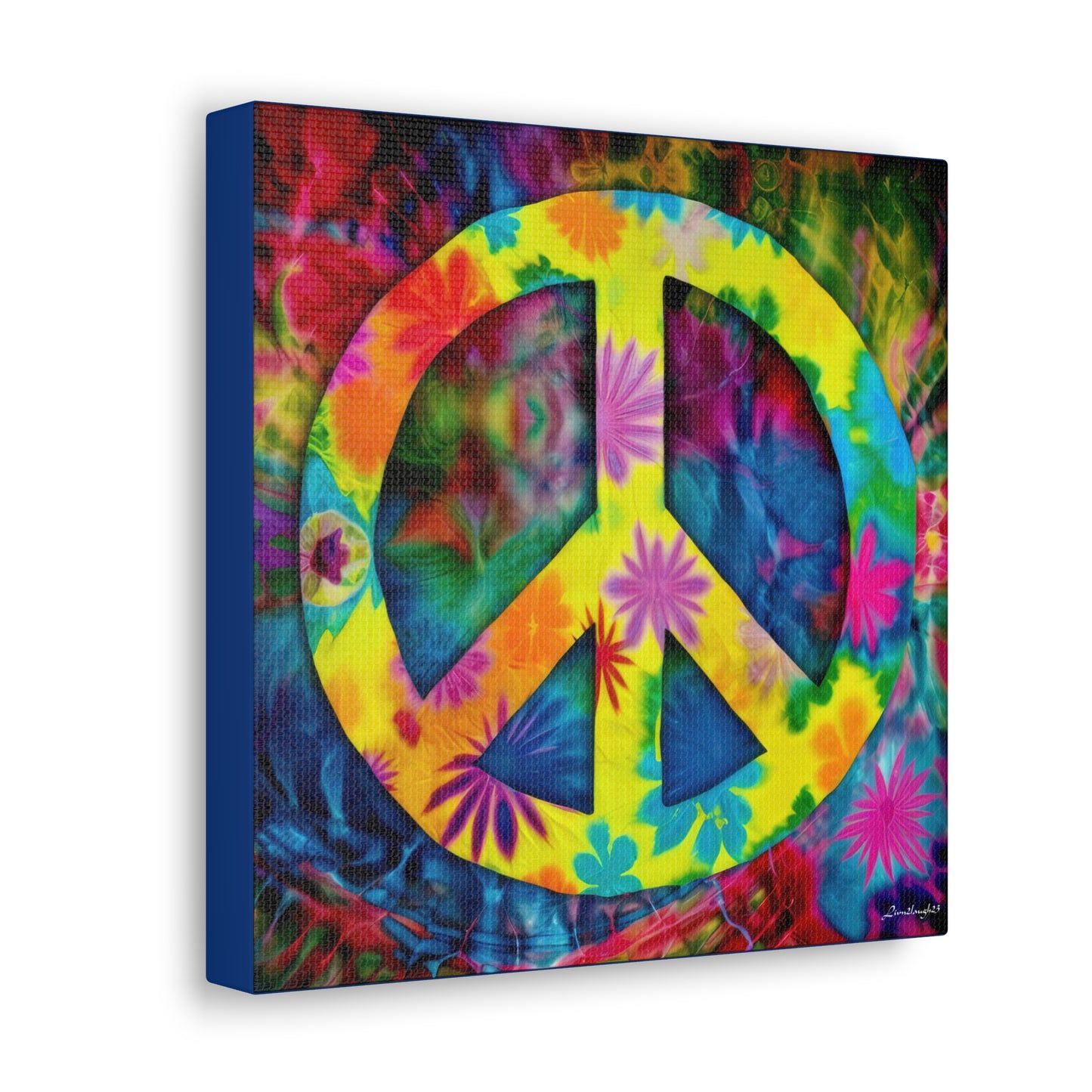 Coolio Tie Dye Hippie Peace Sign 3 Canvas Gallery Wraps