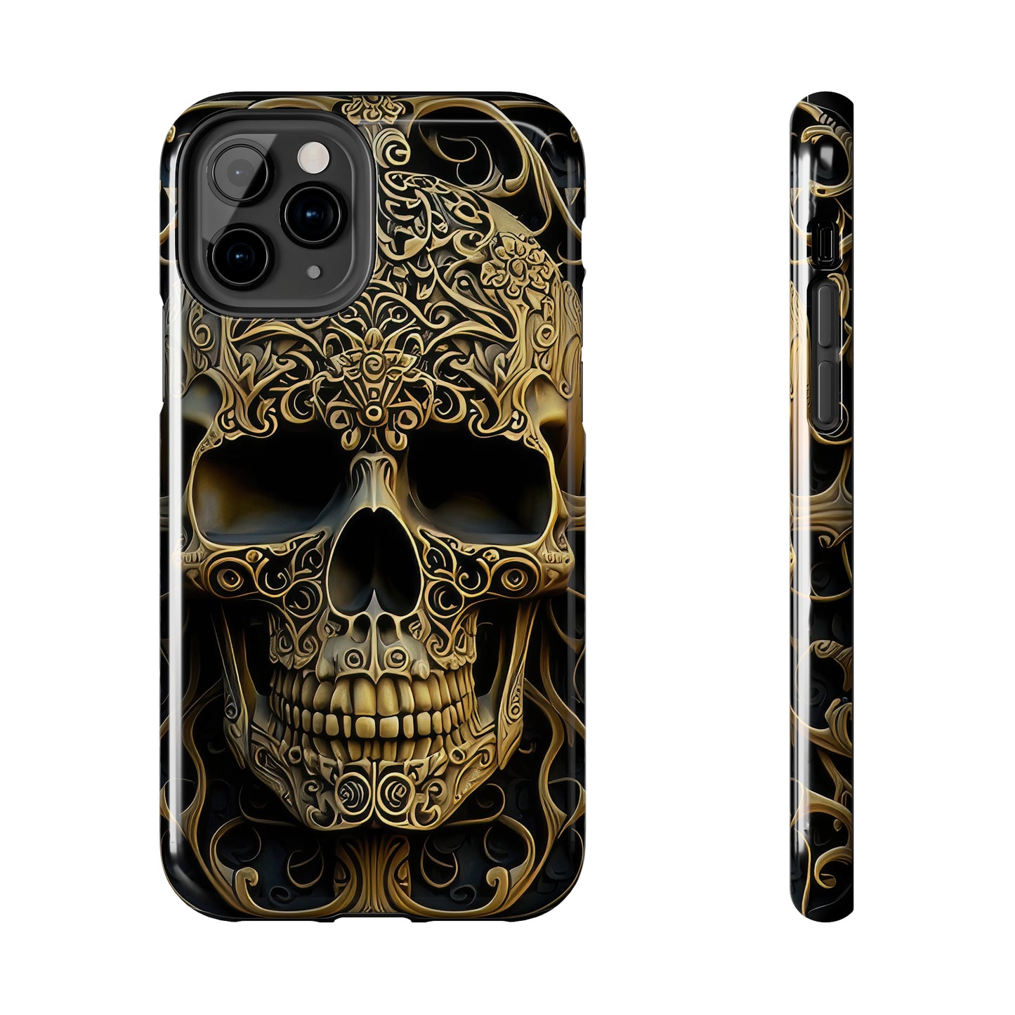 Metallic Chrome Skulls and classic Designed 4 Tough Phone Cases