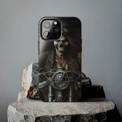 Skull Motorcycle Rider, Ready to Tear Up Road On Beautiful Bike 10 Tough Phone Cases