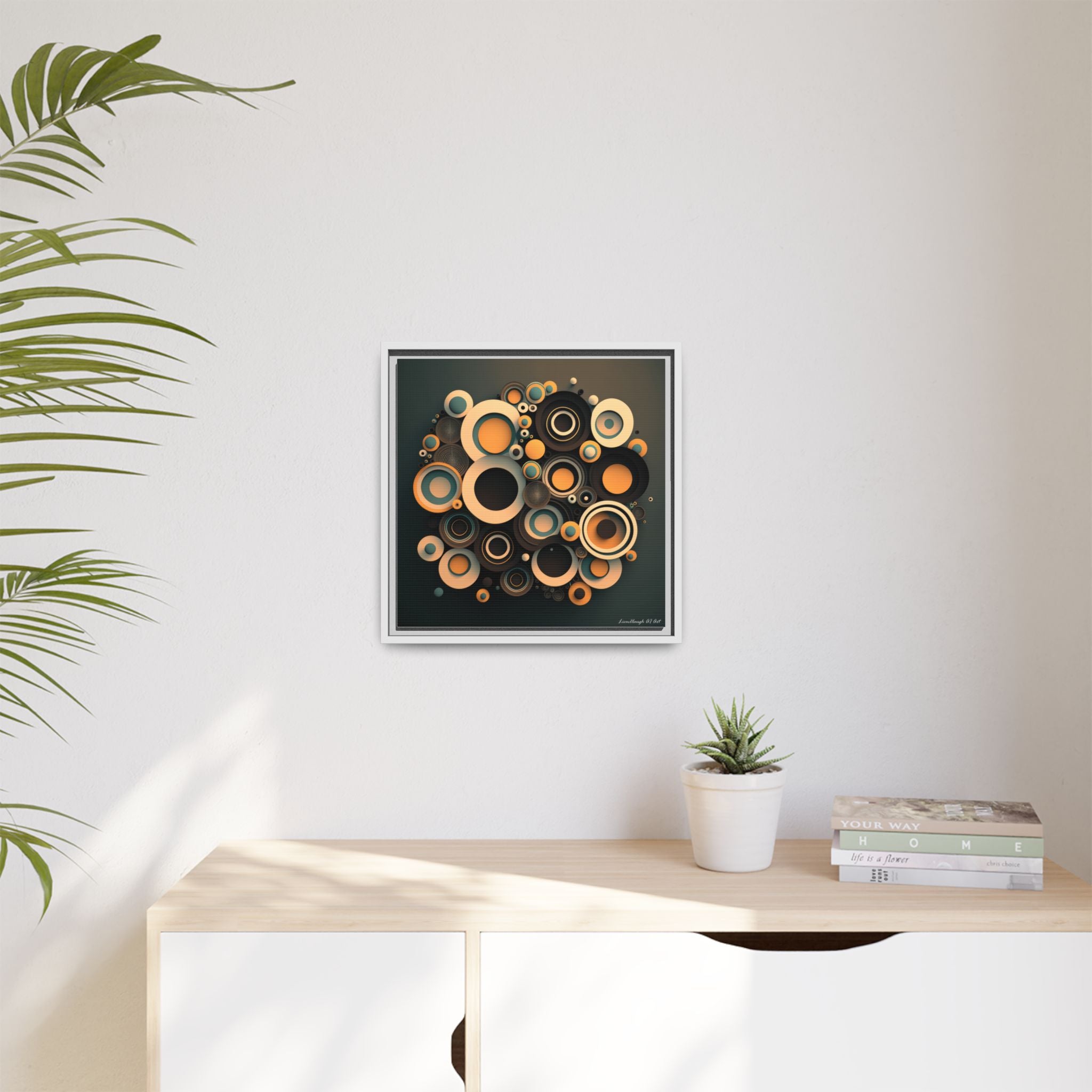 Concentric Harmony, Art Print — Colorful Modern Wall Canvas