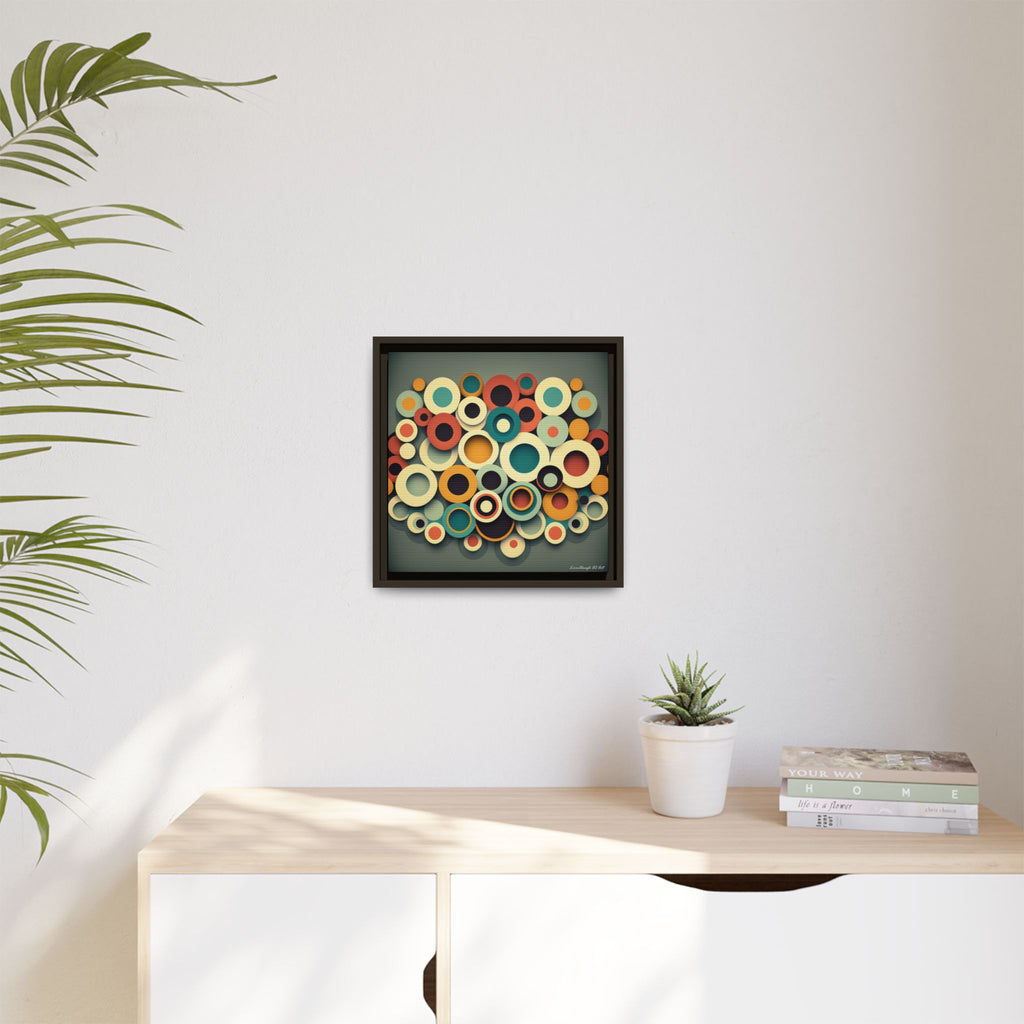 Gathered Circles, Matte Canvas, Framed (Multi-color)