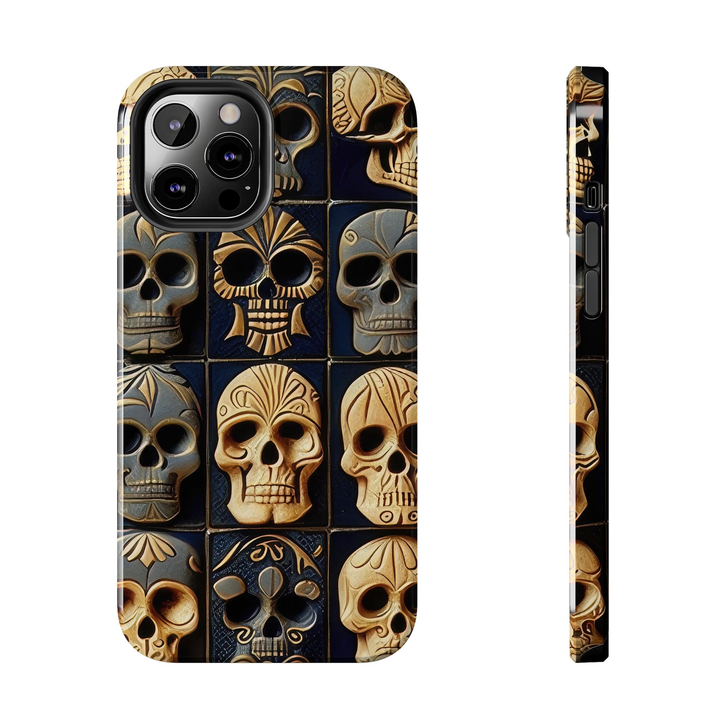 Metallic Chrome Skulls and classic Designed 17 Tough Phone Cases