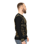 Metallic Chrome Skull and classic Designed Background Style 4 Lightweight Sweatshirt (AOP)