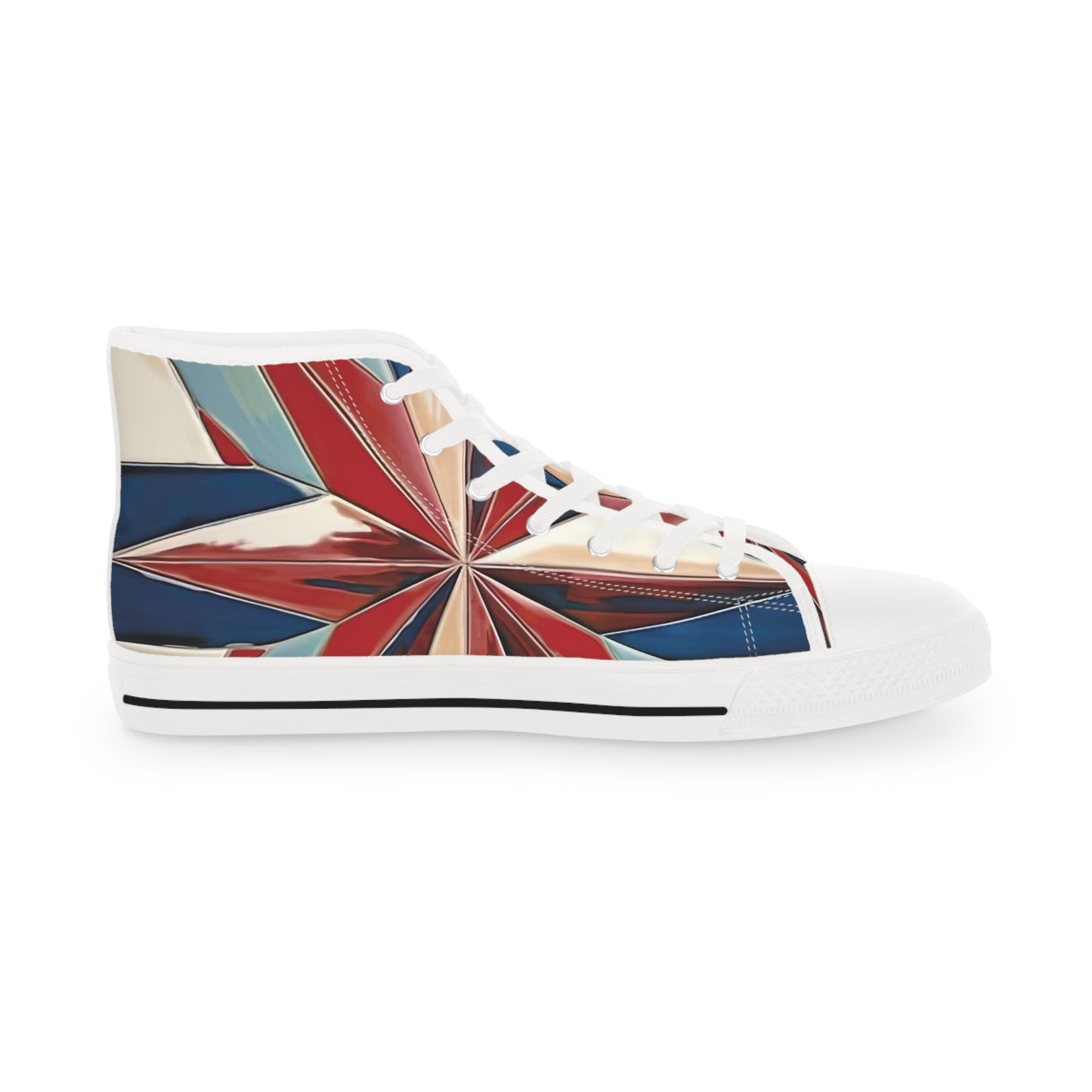 Beautiful Stars Abstract Star Style Red, White, And Blue Men's High Top Sneakers