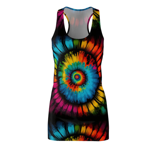 Bold And Beautiful Tie Dye Style Four D Women's Cut & Sew Racerback Dress (AOP)