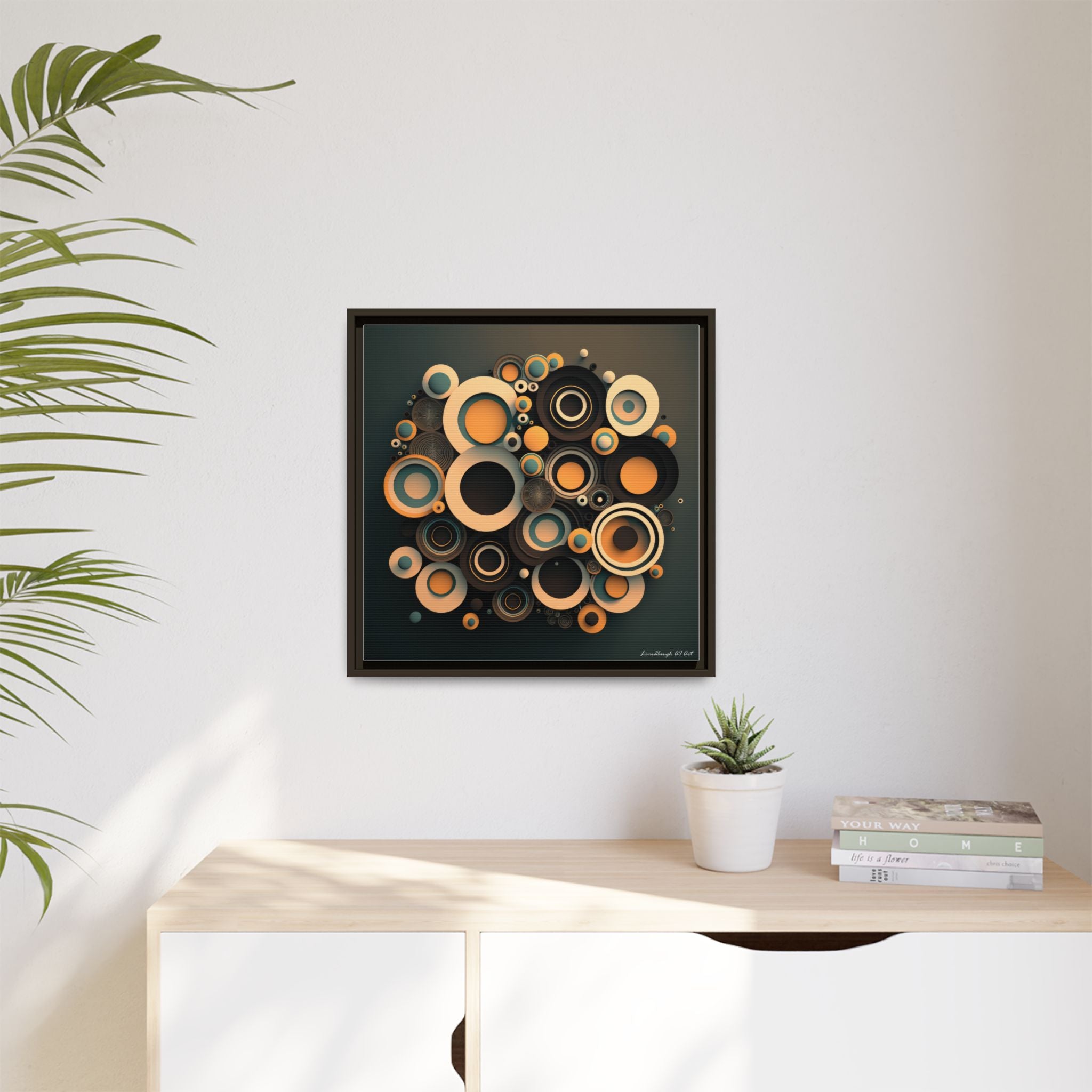 Concentric Harmony, Art Print — Colorful Modern Wall Canvas