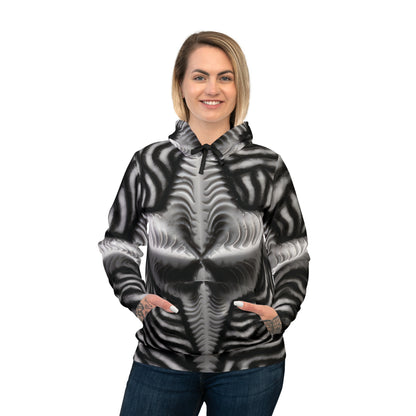 Beautiful Stars Abstract Star Style Black And White Athletic Hoodie (AOP)