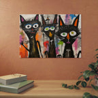 Doodle Abstract Black Cat By DaFlowerChild Aluminum Composite Panels