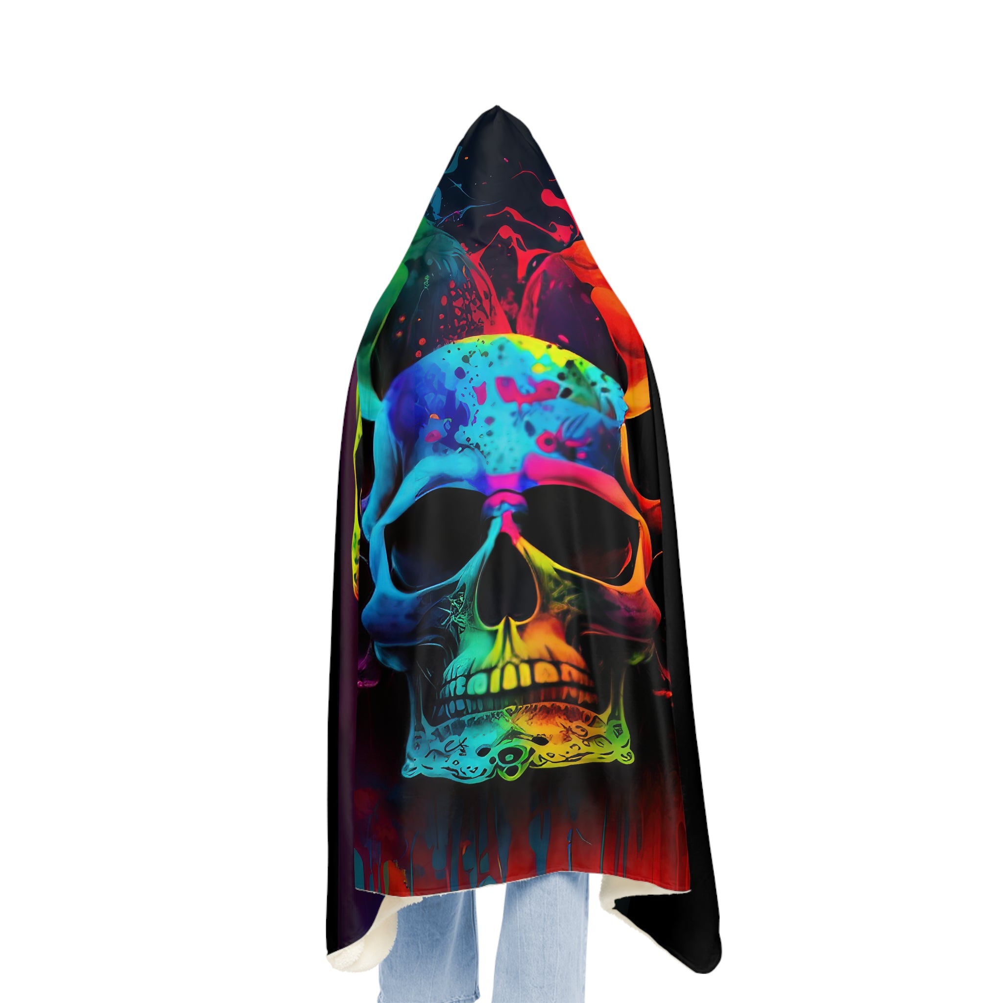 Tie Dye 3 Skulls Heads Style One Snuggle Blanket
