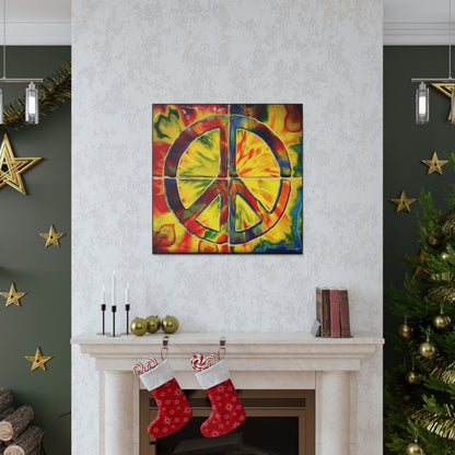 Coolio Tie Dye Hippie Peace Sign Canvas Gallery Wraps