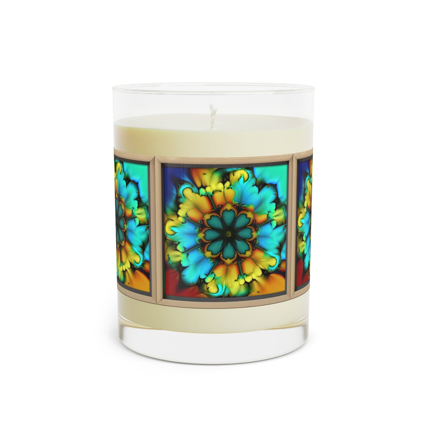 Bold And Beautiful Tie Dye B 3 Blue Yellow Scented Candle - Full Glass, 11oz