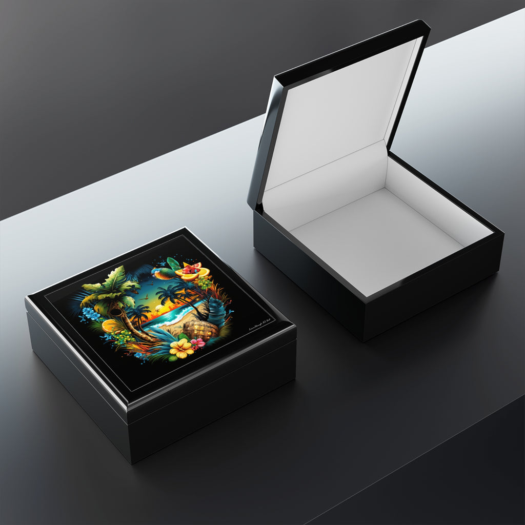 Island Rhythm at Dusk, Jewelry- Stash- Collection Box
