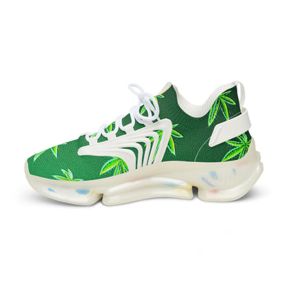 Classic Green Marijuana Leave Men's Mesh Sneakers