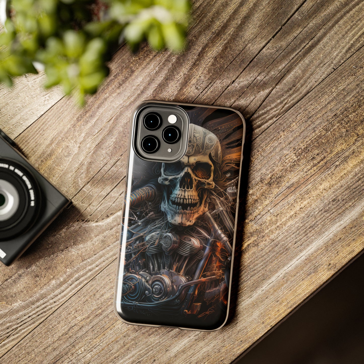 Skull Motorcycle Rider, Ready to Tear Up Road On Beautiful Bike 8 Tough Phone Cases