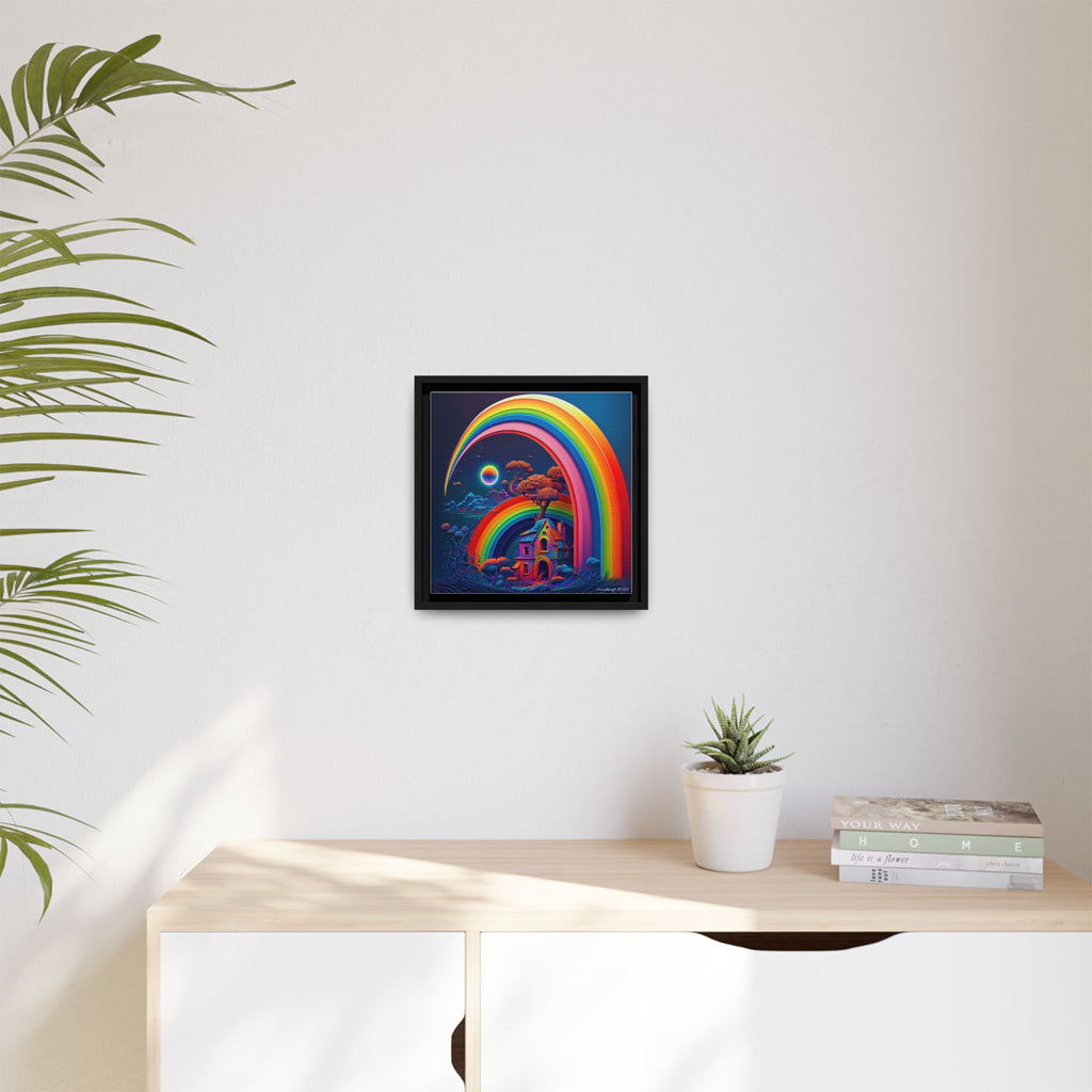Home Beneath the Rainbow, Art Print — Colorful Modern Wall Canvas