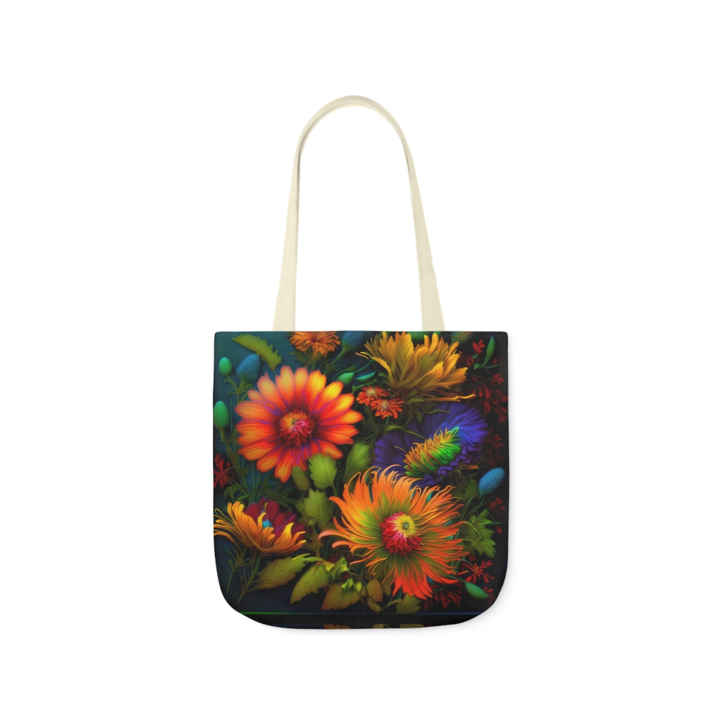 Bold And Beautiful Flowers Style One Polyester Canvas Tote Bag (AOP)