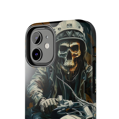 Skull Motorcycle Rider, Ready to Tear Up Road On Beautiful Bike Tough Phone Cases