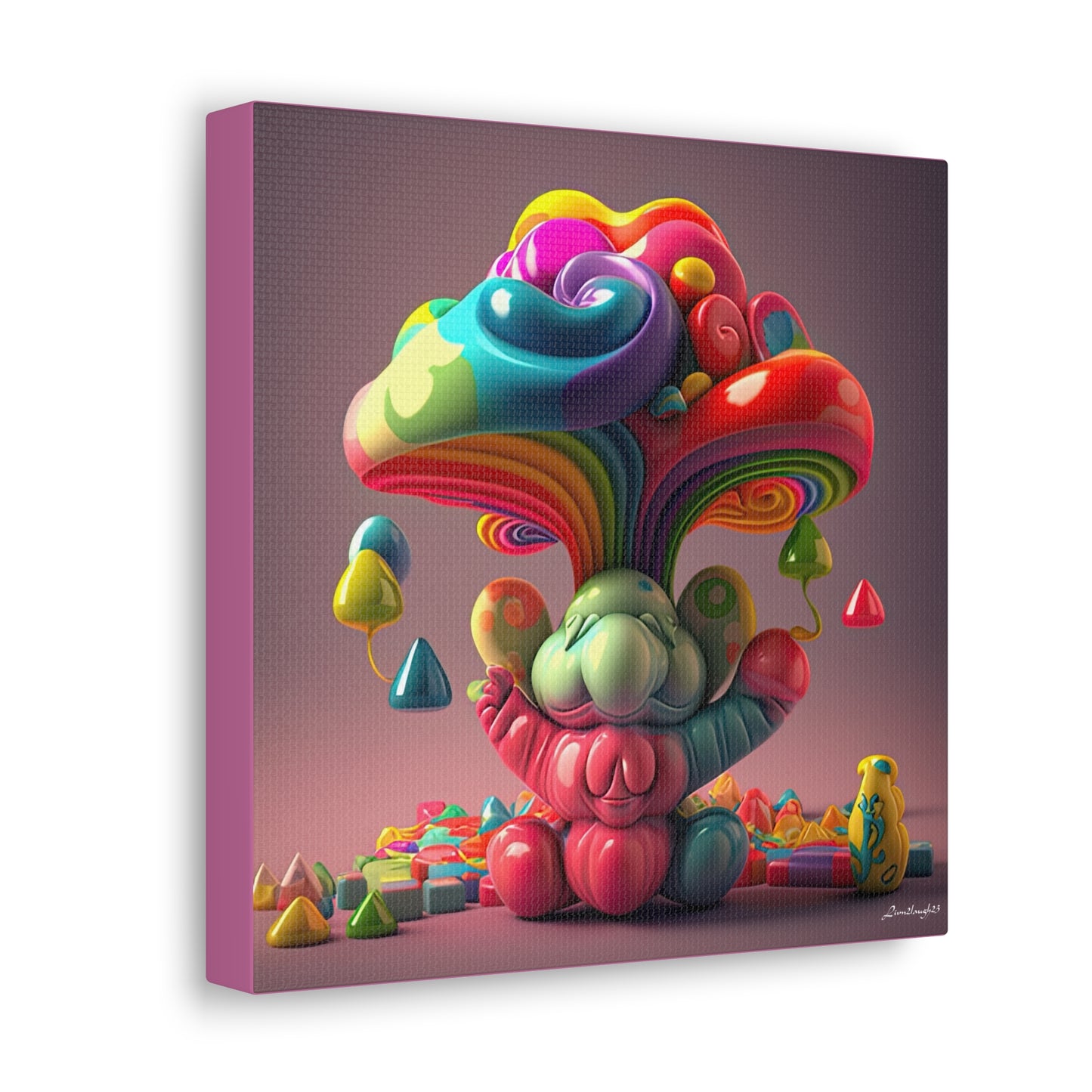 Gummy-Candy Style Mushroom Fun Bliss Cute Animal Canvas Gallery Wraps