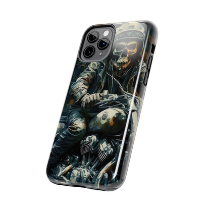 Skull Motorcycle Rider, Ready to Tear Up Road On Beautiful Bike Tough Phone Cases