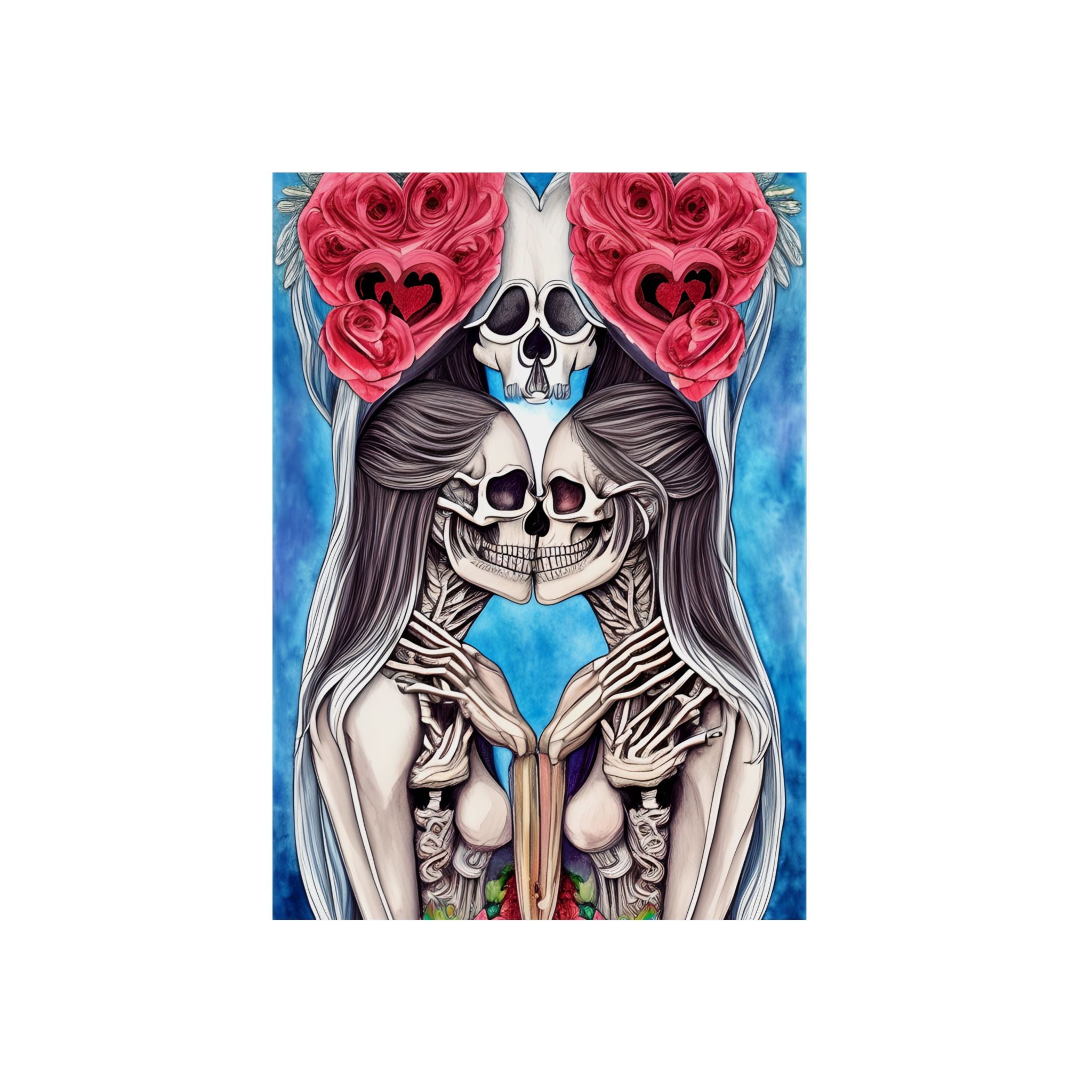 Love Shows No Time Boundaries Skulls, Image By Loewenkind Creations Aluminum Composite Panels