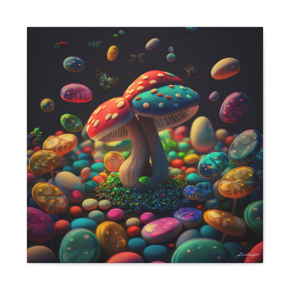 Beautiful Mushroom Luminating Colorful Bliss Canvas Gallery Wraps