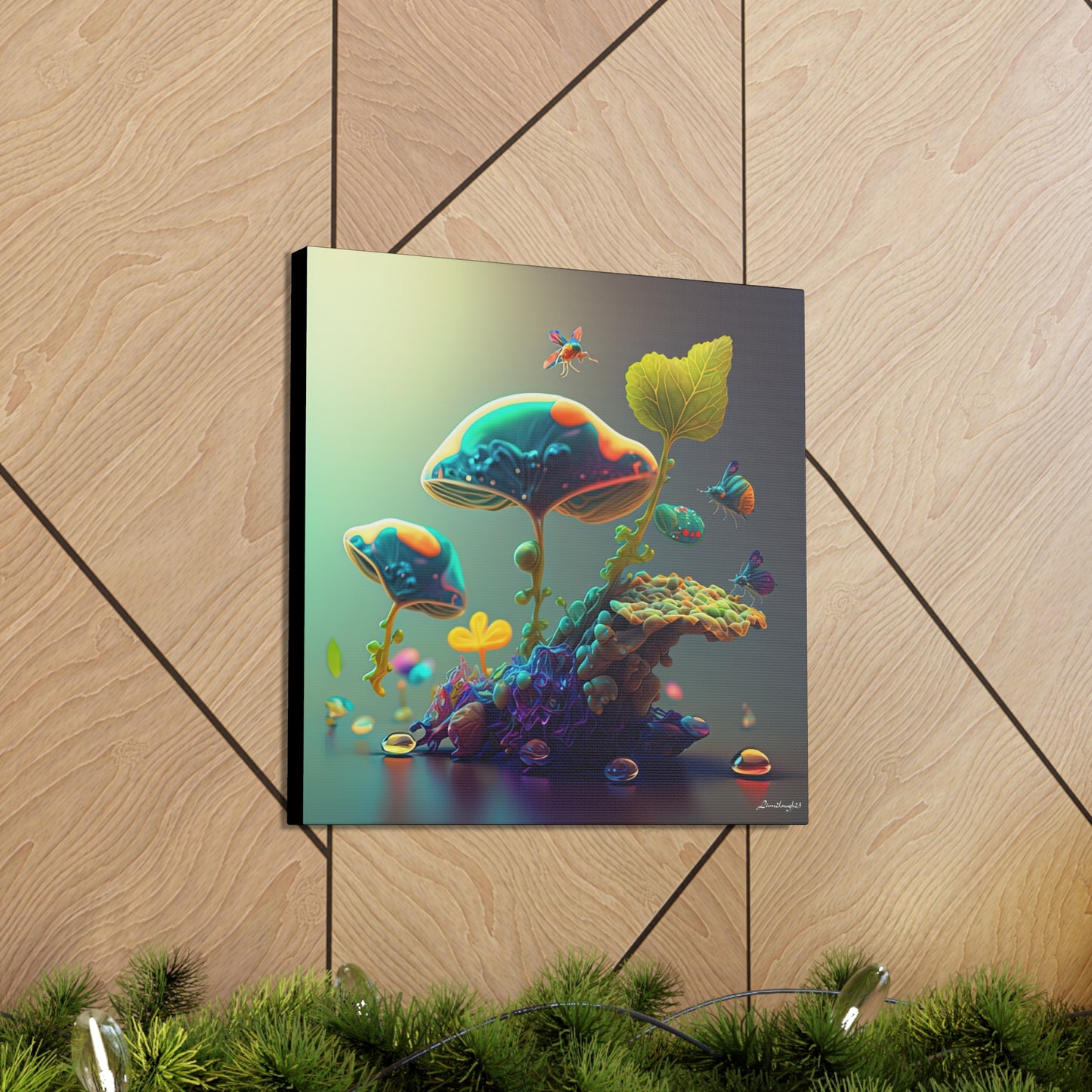 Beautiful Mushroom Luminating Colorful Bliss 6 Canvas Gallery Wraps