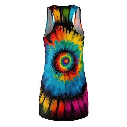 Bold And Beautiful Tie Dye Style Four C, Women's Cut & Sew Racerback Dress (AOP)